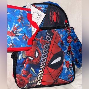 Spider-Man backpack. … with lunch  bag and pencil bag